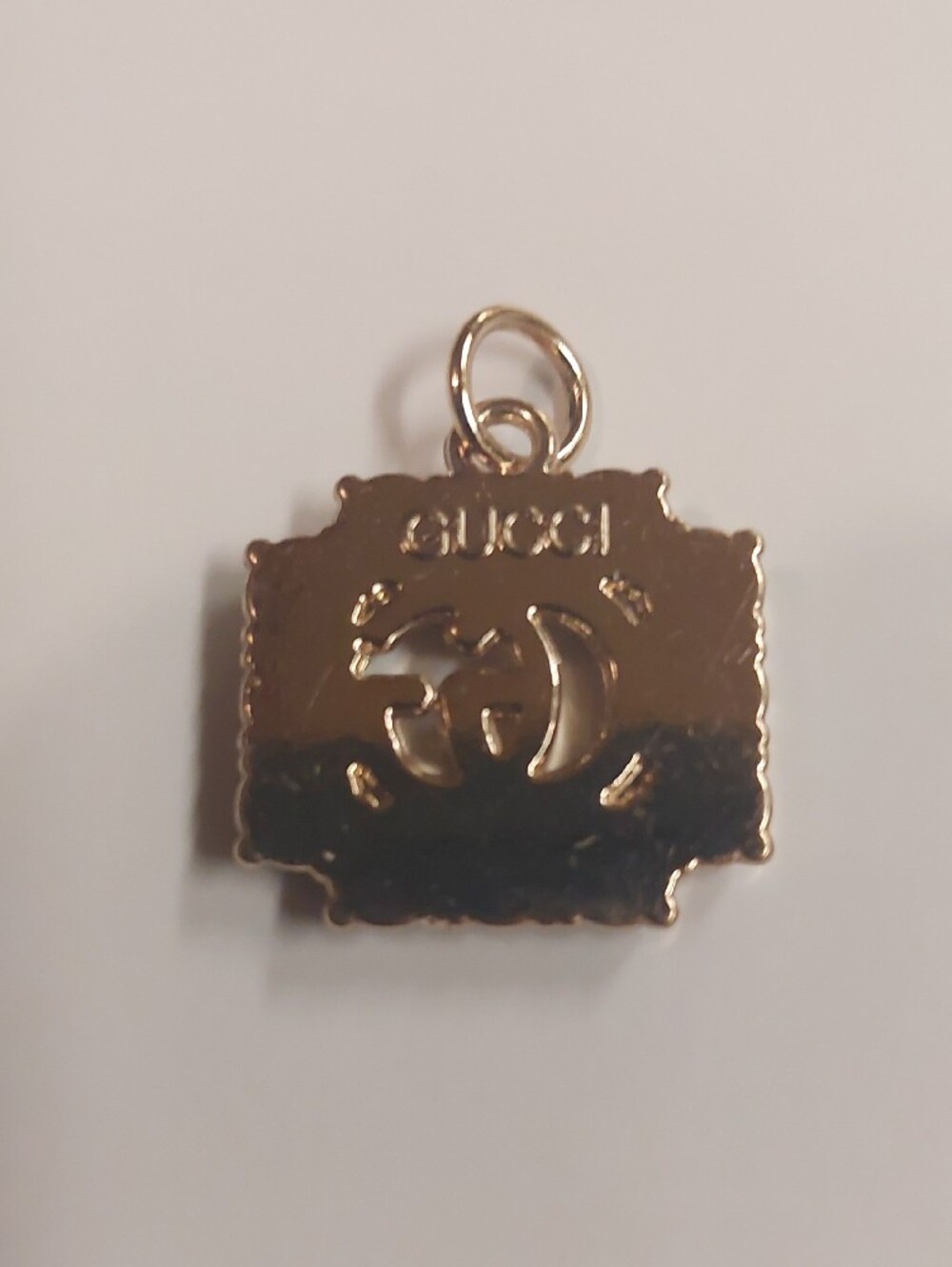 Gucci Gold & Amber Crystal Double-G Charm Pendant - Picture 2 of 2